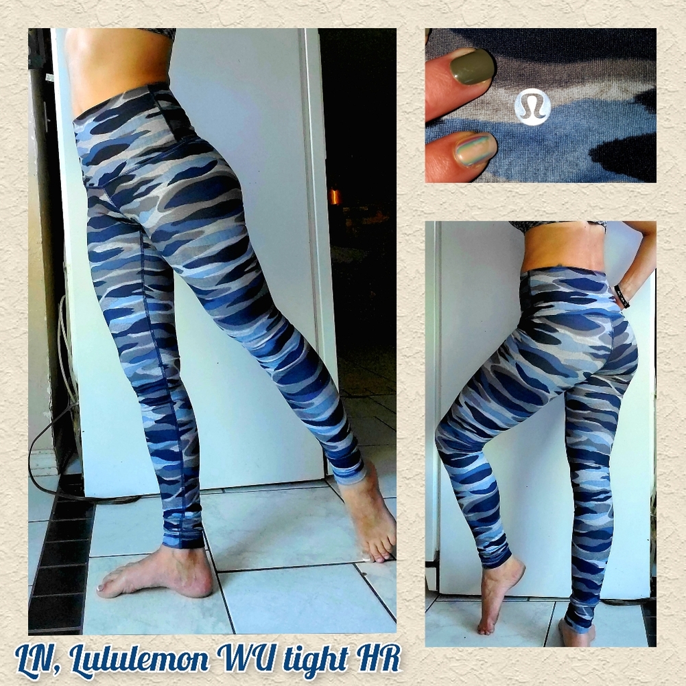 LN, lululemon  blue camo HR leggings